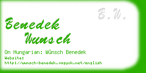 benedek wunsch business card